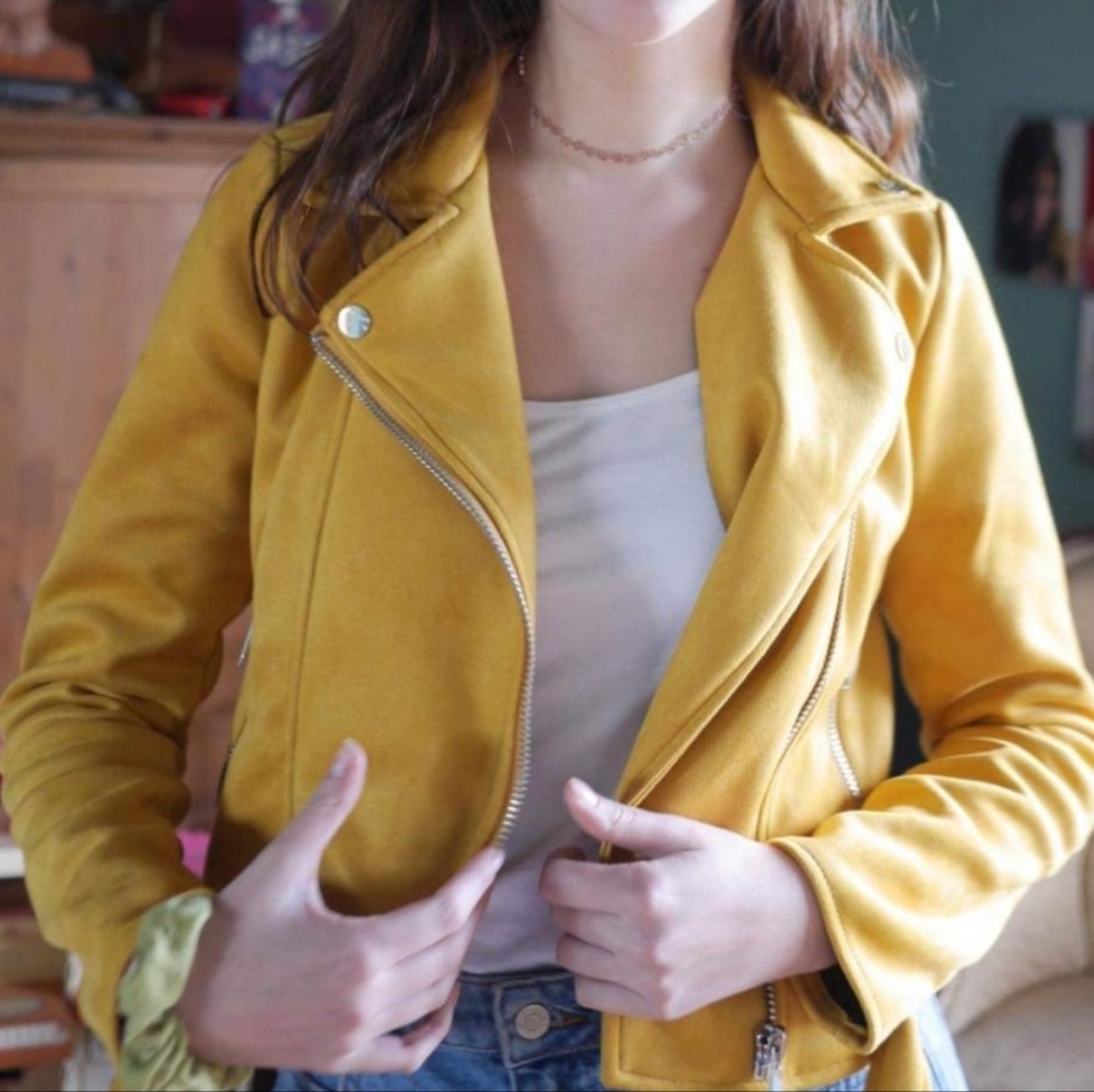 Primark Faux Suede Moto Jacket Size 6